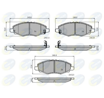 Sada brzdových platničiek kotúčovej brzdy COMLINE CBP31508