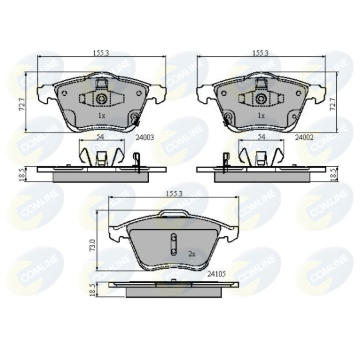 Sada brzdových platničiek kotúčovej brzdy COMLINE CBP31522