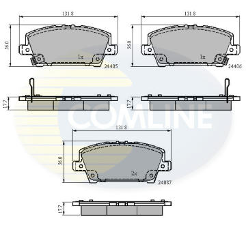 Sada brzdových platničiek kotúčovej brzdy COMLINE CBP31586