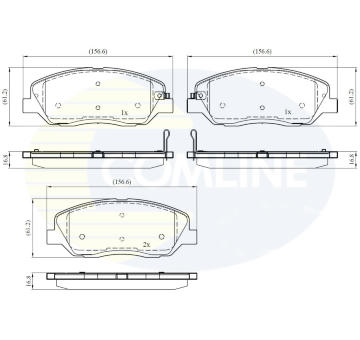 Sada brzdových platničiek kotúčovej brzdy COMLINE CBP31676