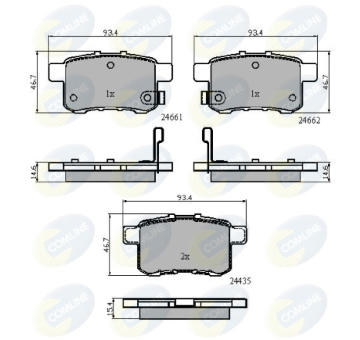 Sada brzdových platničiek kotúčovej brzdy COMLINE CBP31711