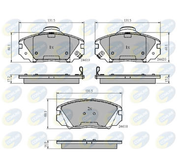 Sada brzdových platničiek kotúčovej brzdy COMLINE CBP31788