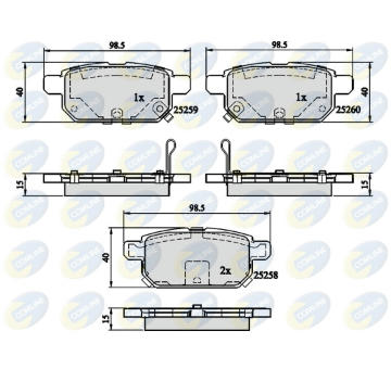 Sada brzdových platničiek kotúčovej brzdy COMLINE CBP32128