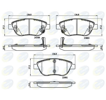 Sada brzdových platničiek kotúčovej brzdy COMLINE CBP32141