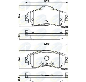 Sada brzdových platničiek kotúčovej brzdy COMLINE CBP32145