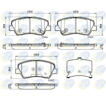 Sada brzdových platničiek kotúčovej brzdy COMLINE CBP32152