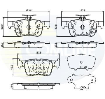 Sada brzdových platničiek kotúčovej brzdy COMLINE CBP32243