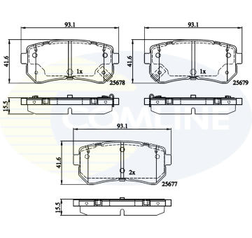 Sada brzdových platničiek kotúčovej brzdy COMLINE CBP32276