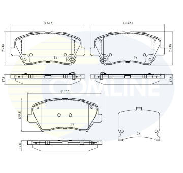Sada brzdových platničiek kotúčovej brzdy COMLINE CBP32408