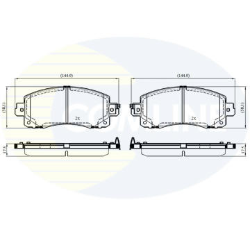 Sada brzdových platničiek kotúčovej brzdy COMLINE CBP33298