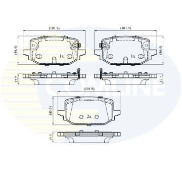 Sada brzdových platničiek kotúčovej brzdy COMLINE CBP33415
