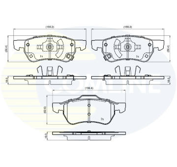 Sada brzdových platničiek kotúčovej brzdy COMLINE CBP33652
