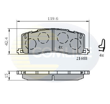 Sada brzdových platničiek kotúčovej brzdy COMLINE CBP3443
