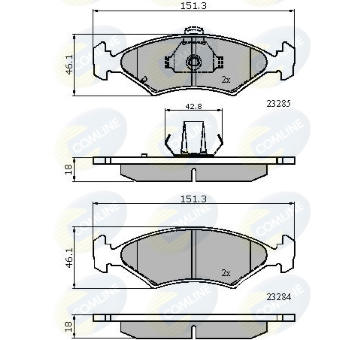 Sada brzdových platničiek kotúčovej brzdy COMLINE CBP3444