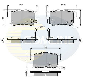 Sada brzdových platničiek kotúčovej brzdy COMLINE CBP3471