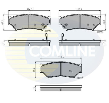 Sada brzdových platničiek kotúčovej brzdy COMLINE CBP3587