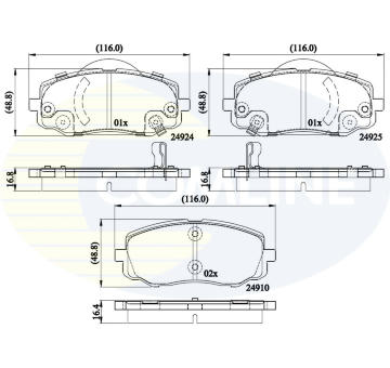 Sada brzdových platničiek kotúčovej brzdy COMLINE CBP36008