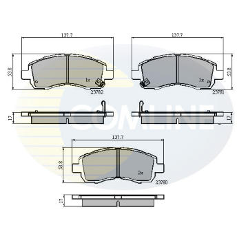 Sada brzdových platničiek kotúčovej brzdy COMLINE CBP3757