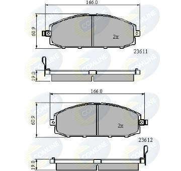 Sada brzdových platničiek kotúčovej brzdy COMLINE CBP3777