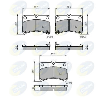 Sada brzdových platničiek kotúčovej brzdy COMLINE CBP3801