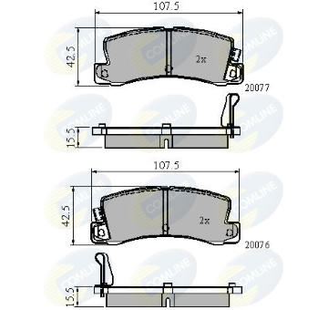 Sada brzdových platničiek kotúčovej brzdy COMLINE CBP3864