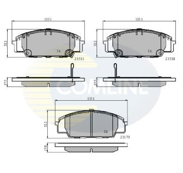 Sada brzdových platničiek kotúčovej brzdy COMLINE CBP3947