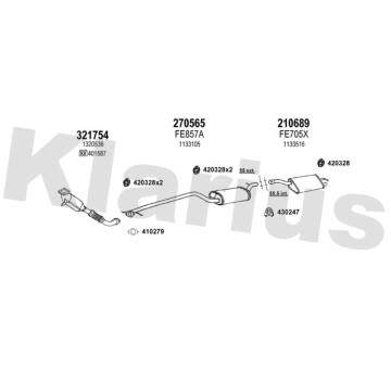 Výfukový systém KLARIUS 361564E