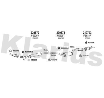 Výfukový systém KLARIUS 361619E
