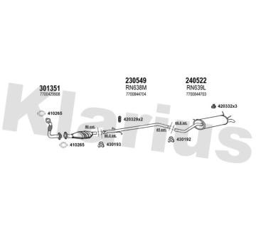 Výfukový systém KLARIUS 720657E