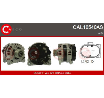 Uhlíkový zberač alternátora CASCO CBA15001AS