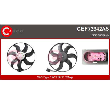 Větrák, chlazení motoru CASCO CEF73342AS