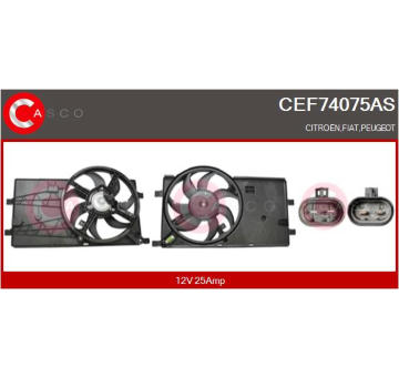 Elektromotor, větrák chladiče CASCO CEF74075AS