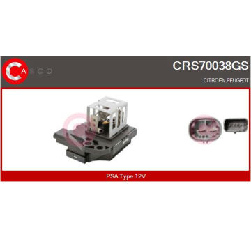Předřazený odpor, elektromotor (ventilátor chladiče) CASCO CRS70038GS