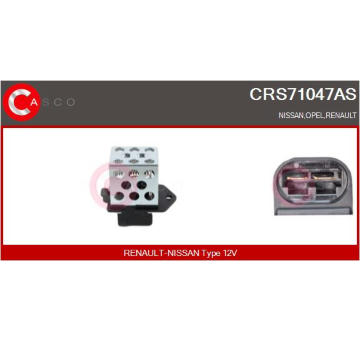 Předřazený odpor, elektromotor (ventilátor chladiče) CASCO CRS71047AS