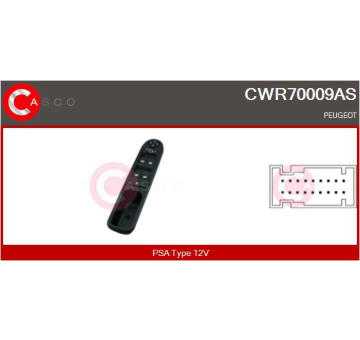Spínač, zvedací zařízení oken CASCO CWR70009AS