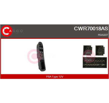 Spínač, zvedací zařízení oken CASCO CWR70018AS