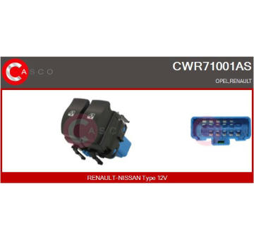 Spínač, zvedací zařízení oken CASCO CWR71001AS