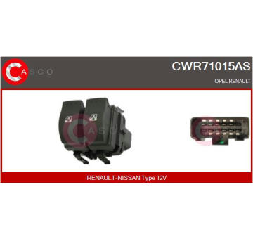 Spínač, zvedací zařízení oken CASCO CWR71015AS