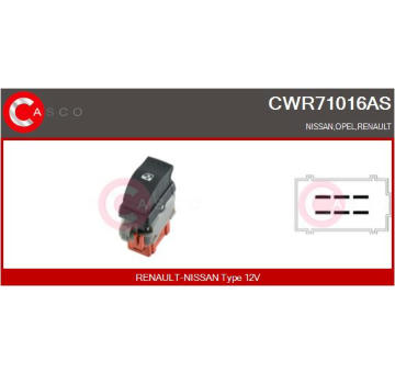 Spínač, zvedací zařízení oken CASCO CWR71016AS