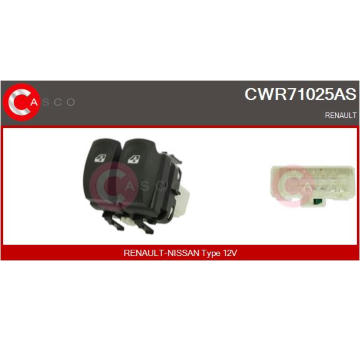 Spínač, zvedací zařízení oken CASCO CWR71025AS