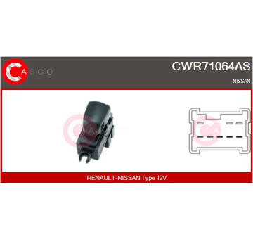 Spínač elektrického otvárania okien CASCO CWR71064AS