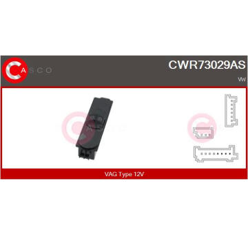 Spínač, zvedací zařízení oken CASCO CWR73029AS