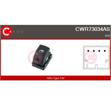 Spínač, zvedací zařízení oken CASCO CWR73034AS