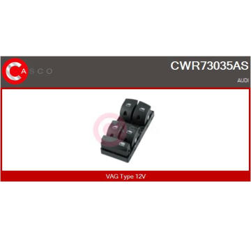Spínač, zvedací zařízení oken CASCO CWR73035AS