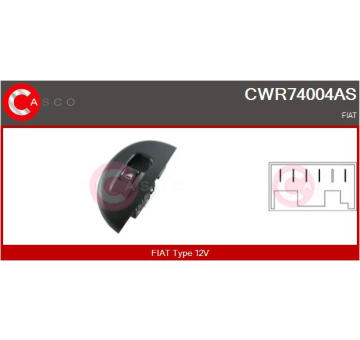 Spínač, zvedací zařízení oken CASCO CWR74004AS