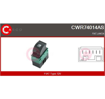 Spínač elektrického otvárania okien CASCO CWR74014AS