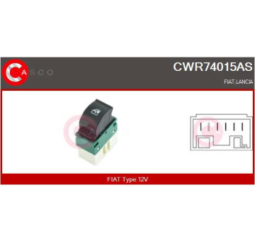 Spínač, zvedací zařízení oken CASCO CWR74015AS