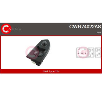 Spínač, zvedací zařízení oken CASCO CWR74022AS