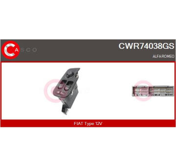 Spínač, zvedací zařízení oken CASCO CWR74038GS