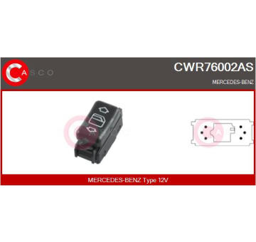 Spínač, zvedací zařízení oken CASCO CWR76002AS